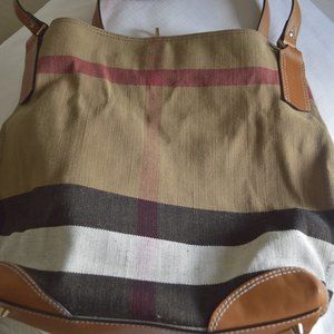 Authentic Burberry Tan Medium Maidstone Canvas Tote